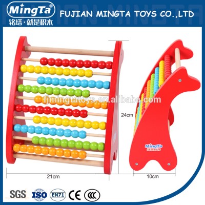 2017 Top children wooden abacus wooden toys with natural wood