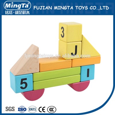 New organic safe material building blocks wooden toys